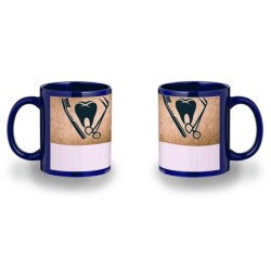 TAZA COLOR RECUADRO logo dentista profesion dientes medico color mug jarra cerveza te infusión