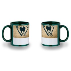 TAZA COLOR RECUADRO logo dentista profesion dientes medico color mug jarra cerveza te infusión