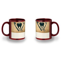 TAZA COLOR RECUADRO logo dentista profesion dientes medico color mug jarra cerveza te infusión