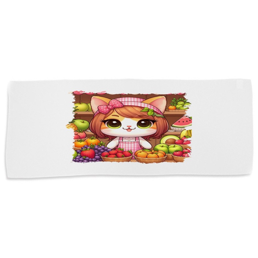 TOALLA GIMNASIO GYM ABSORBENTE gato frutero animal profesion fruteria suave con bolsita
