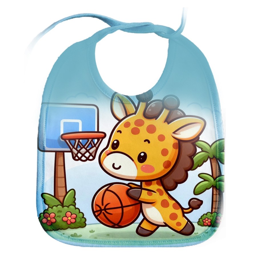 BABERO COLORES girafa jugador animal deporte baloncesto personalizado bebe