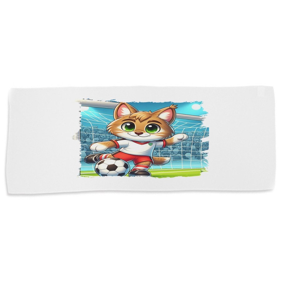 TOALLA GIMNASIO GYM ABSORBENTE lince jugador futbol deporte futbolista suave con bolsita