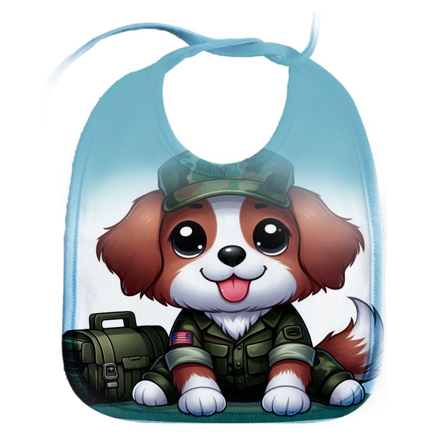 BABERO COLORES perro soldado profesion militar defensa personalizado bebe