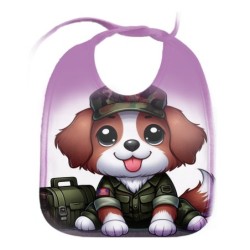 BABERO COLORES perro soldado profesion militar defensa personalizado bebe