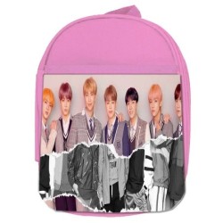 MOCHILA ROSA FAKE LOVE KOREA BTS CHICOS escolar personalizado picnic excursión deporte