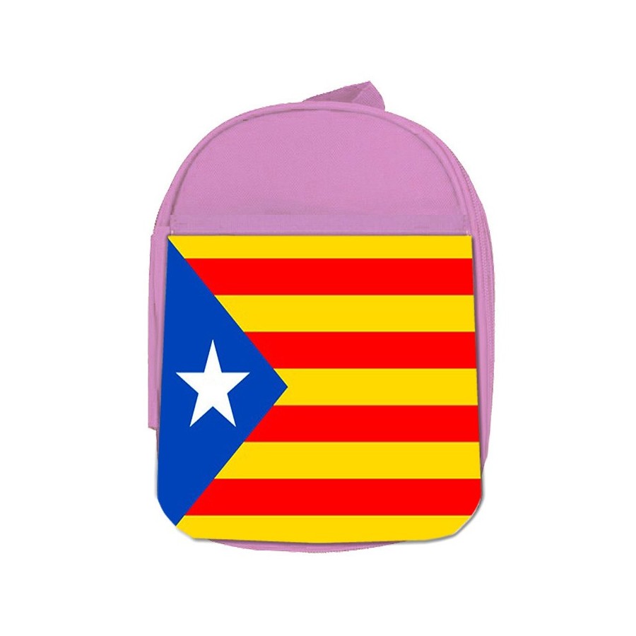 MOCHILA ROSA CATALUÑA BANDERA EMBLEMA LOGO escolar personalizado picnic excursión deporte