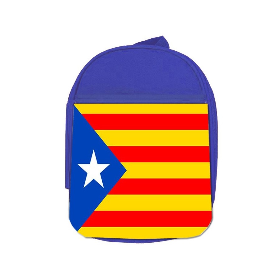 MOCHILA AZUL CATALUÑA BANDERA EMBLEMA LOGO escolar personalizado picnic excursión deporte