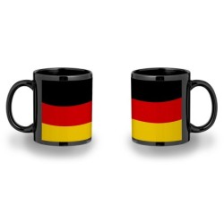 TAZA COMPLETAMENTE NEGRA ALEMANIA BANDERA NACIONAL personalizada