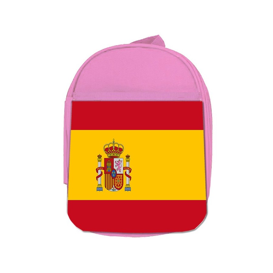 MOCHILA ROSA BANDERA ESPAÑA PAIS CONSTITUCION escolar personalizado picnic excursión deporte