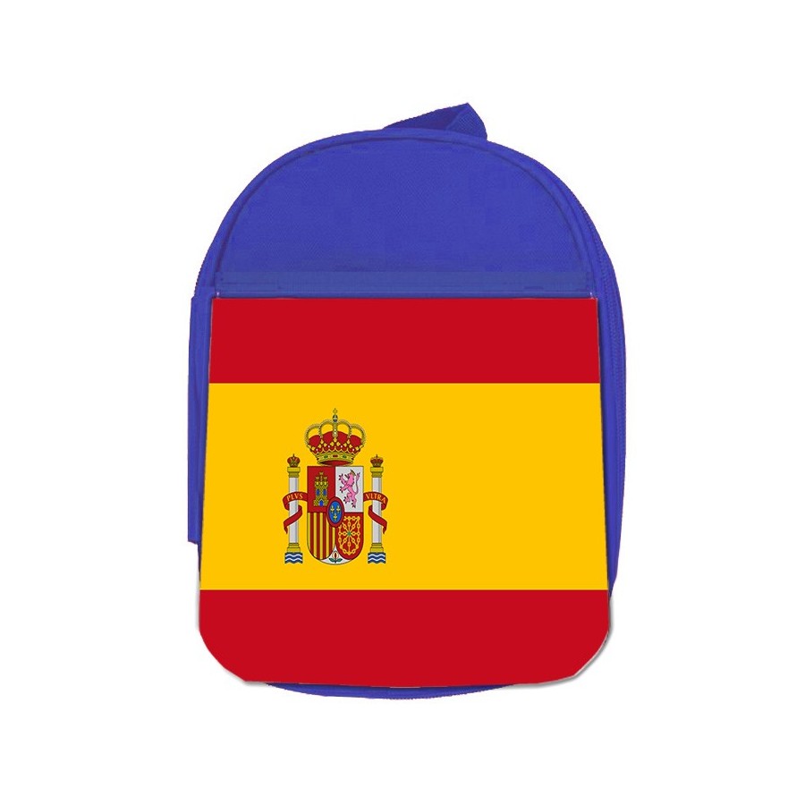 MOCHILA AZUL BANDERA ESPAÑA PAIS CONSTITUCION escolar personalizado picnic excursión deporte