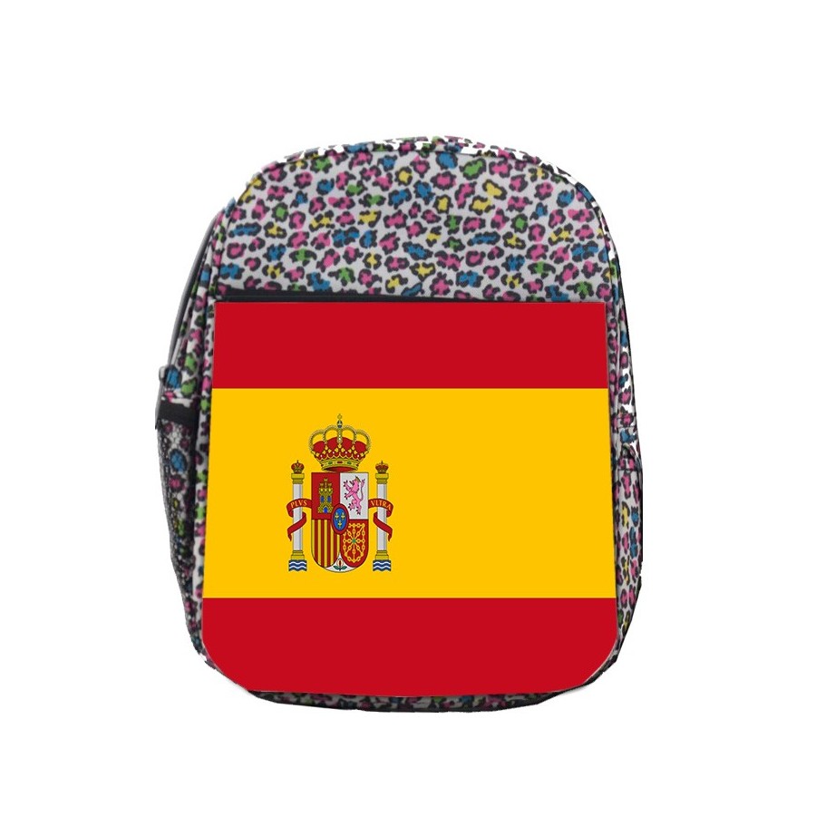 MOCHILA LUNARES ESTAMPADO BANDERA ESPAÑA PAIS CONSTITUCION escolar personalizado picnic excursión deporte