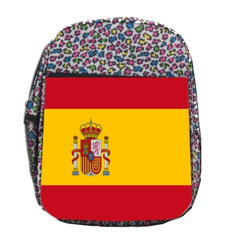 MOCHILA LUNARES ESTAMPADO BANDERA ESPAÑA PAIS CONSTITUCION escolar personalizado picnic excursión deporte