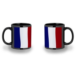 TAZA COMPLETAMENTE NEGRA BANDERA DE FRANCIA LIBERTAD personalizada