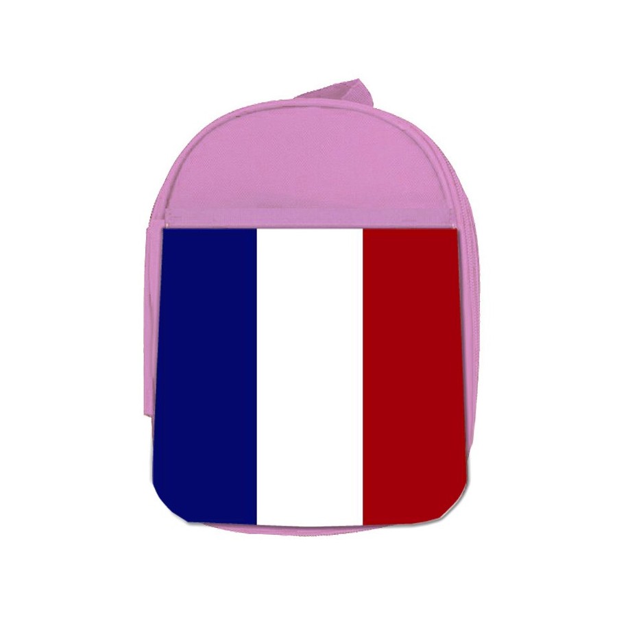 MOCHILA ROSA BANDERA DE FRANCIA LIBERTAD escolar personalizado picnic excursión deporte