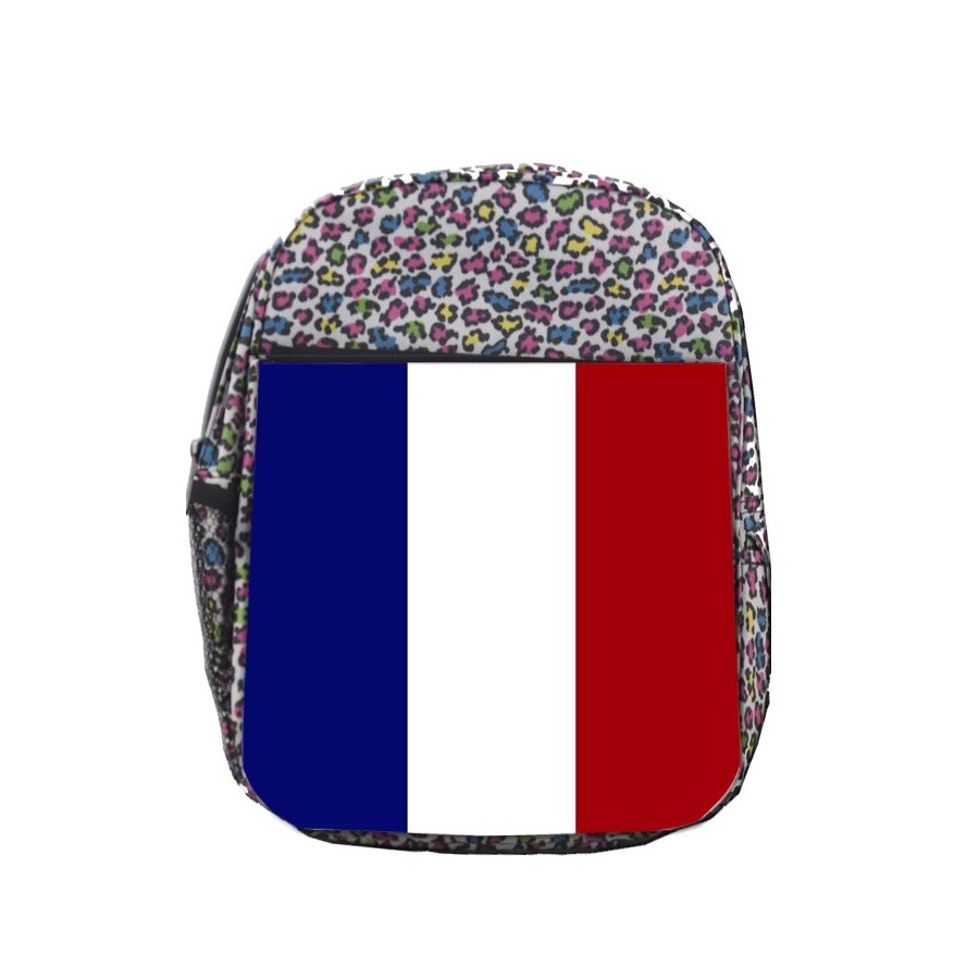 MOCHILA LUNARES ESTAMPADO BANDERA DE FRANCIA LIBERTAD escolar personalizado picnic excursión deporte