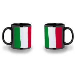 TAZA COMPLETAMENTE NEGRA BANDERA DE ITALIA ROMA personalizada