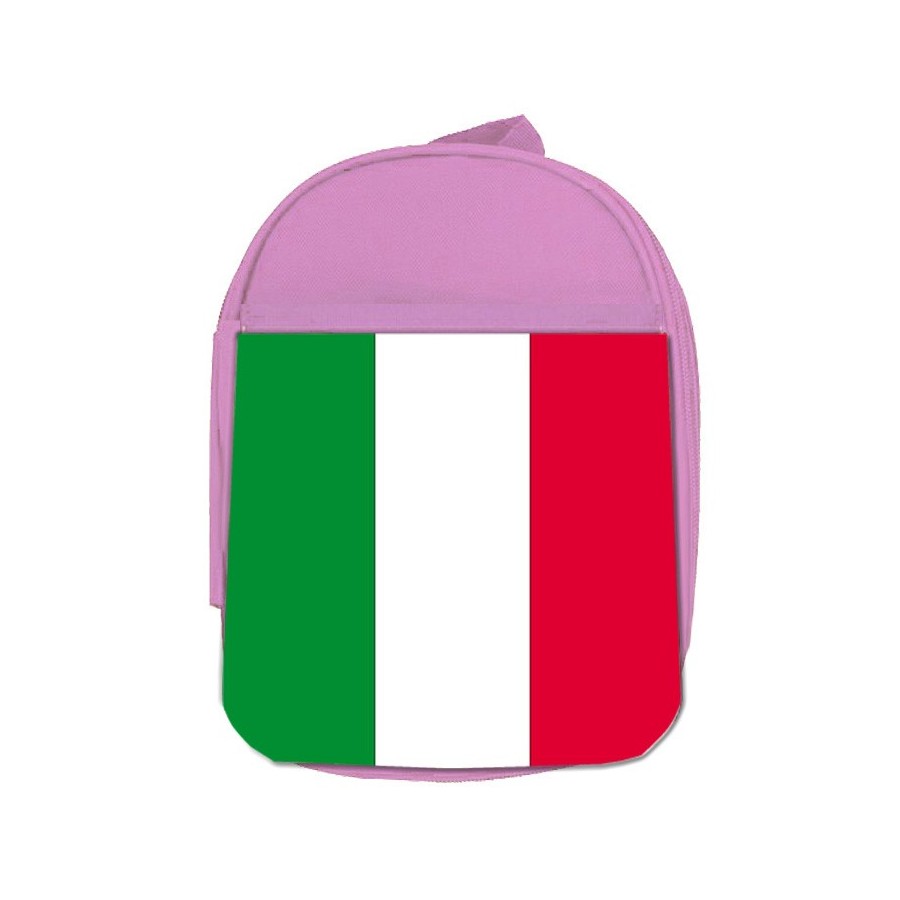 MOCHILA ROSA BANDERA DE ITALIA ROMA escolar personalizado picnic excursión deporte