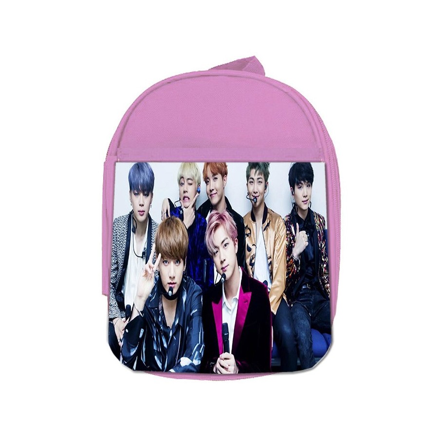 MOCHILA ROSA BTS BOY WITH LUV KPOP IDOL MNET escolar personalizado picnic excursión deporte