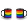 TAZA COMPLETAMENTE NEGRA BANDERA DIA ORGULLO GAY personalizada