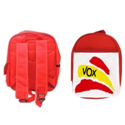 MOCHILA ROJA BANDERA ESPAÑA PARTIDO VOX escolar personalizado