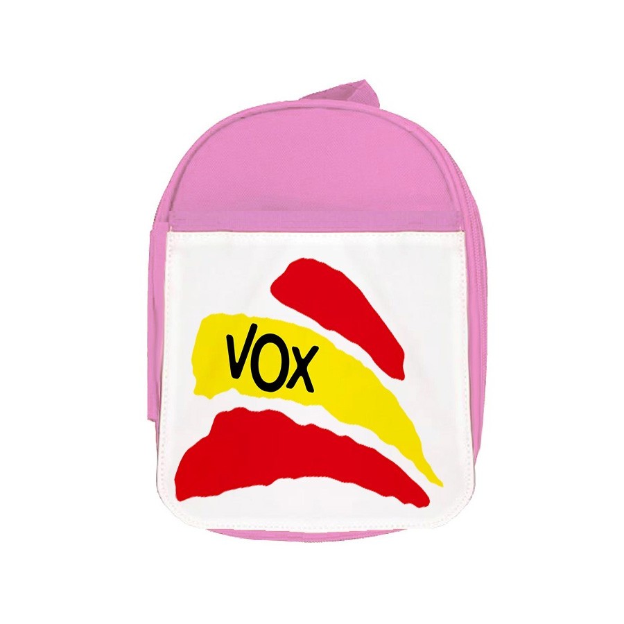 MOCHILA ROSA BANDERA ESPAÑA PARTIDO VOX escolar personalizado picnic excursión deporte