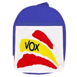 MOCHILA AZUL BANDERA ESPAÑA PARTIDO VOX escolar personalizado picnic excursión deporte