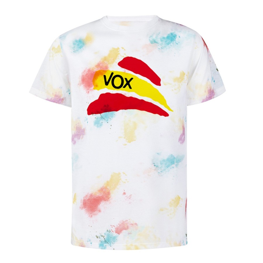 CAMISETA MARCAS COLORES BANDERA ESPAÑA PARTIDO VOX personalizada