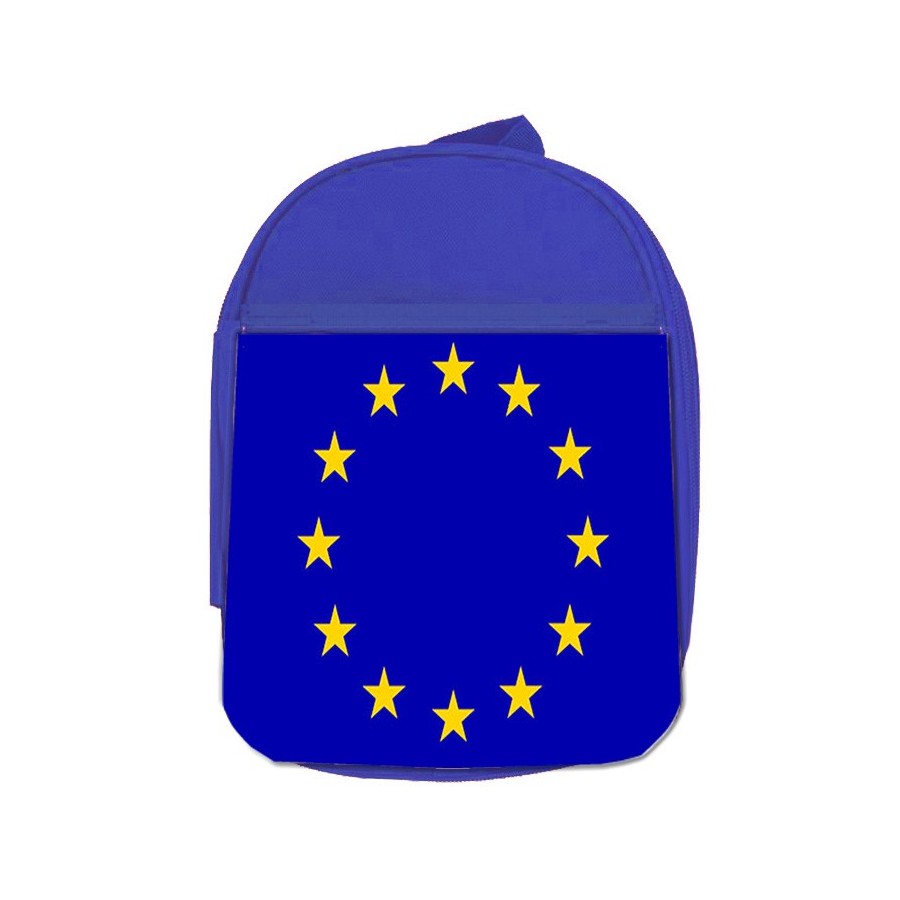 MOCHILA AZUL BANDERA UNION EUROPEA escolar personalizado picnic excursión deporte