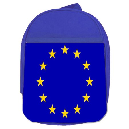 MOCHILA AZUL BANDERA UNION EUROPEA escolar personalizado picnic excursión deporte