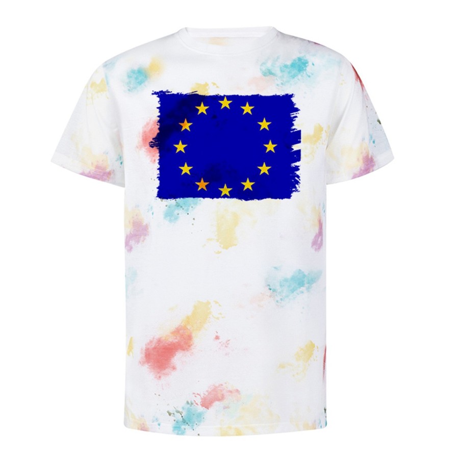 CAMISETA MARCAS COLORES BANDERA UNION EUROPEA personalizada