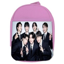 MOCHILA ROSA BTS grupo gala fan meeting japon cantantes escolar personalizado picnic excursión deporte