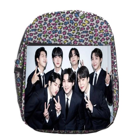 MOCHILA LUNARES ESTAMPADO BTS grupo gala fan meeting japon cantantes escolar personalizado picnic excursión deporte