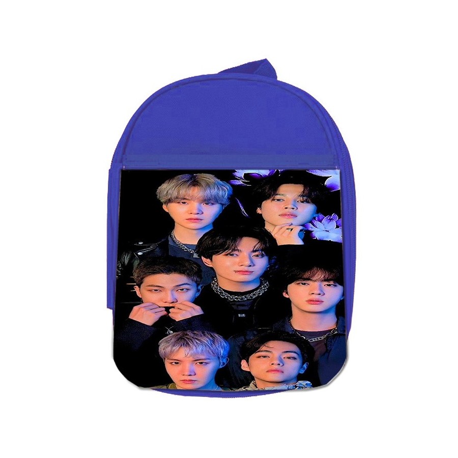 MOCHILA AZUL BTS music bank world tour KCON gira mundial escolar personalizado picnic excursión deporte