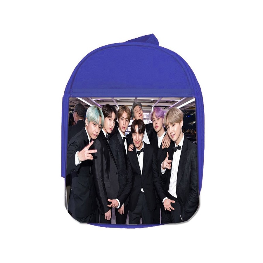 MOCHILA AZUL BTS GALA MAP OF THE SOUL KPOP escolar personalizado picnic excursión deporte