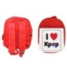 MOCHILA ROJA I LOVE KPOP KOREA MUSIC escolar personalizado