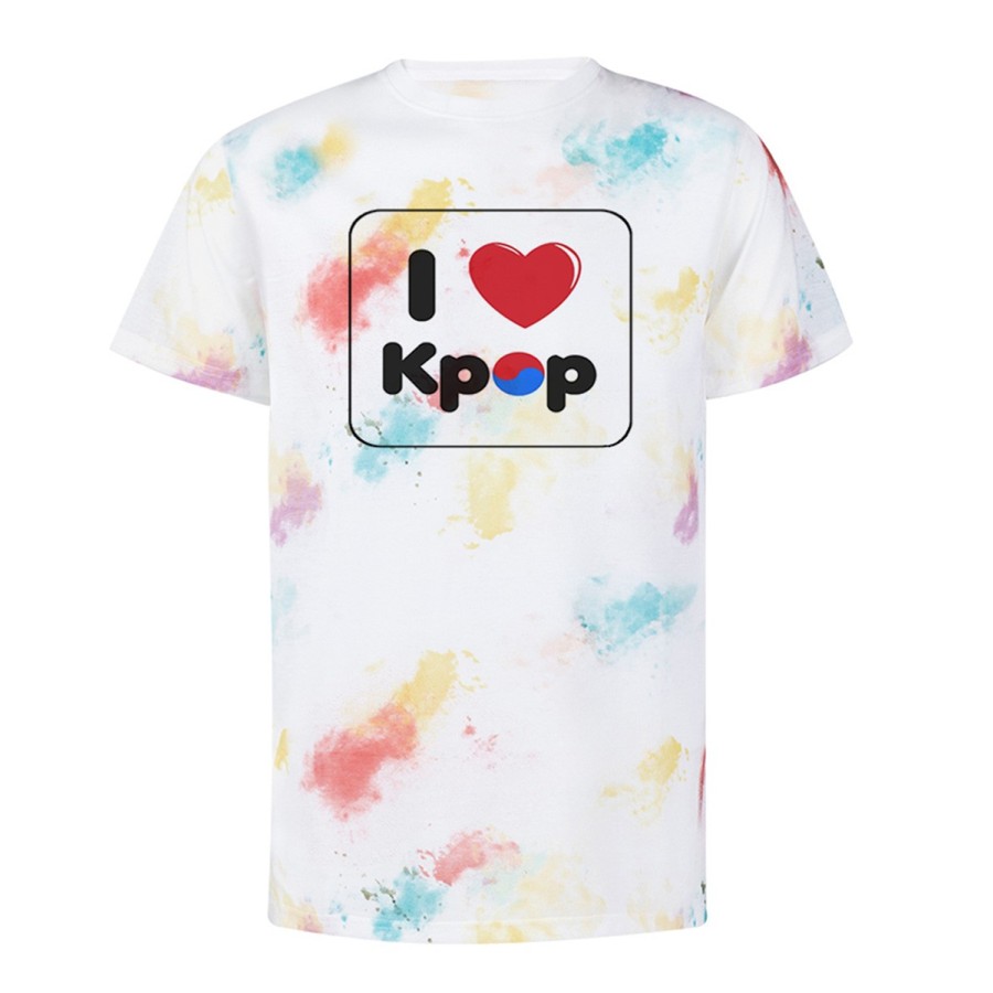 CAMISETA MARCAS COLORES I LOVE KPOP KOREA MUSIC personalizada