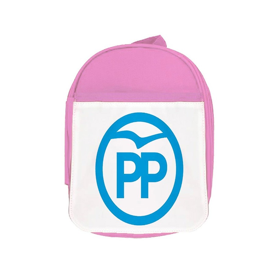 MOCHILA ROSA LOGO PARTIDO POPULAR POLITICA DERECHA escolar personalizado picnic excursión deporte