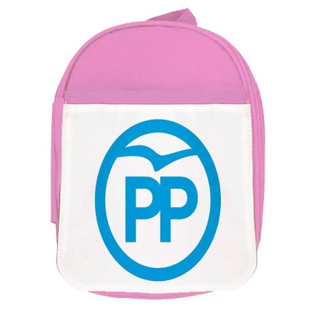 MOCHILA ROSA LOGO PARTIDO POPULAR POLITICA DERECHA escolar personalizado picnic excursión deporte