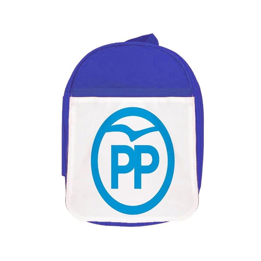 MOCHILA AZUL LOGO PARTIDO POPULAR POLITICA DERECHA escolar personalizado picnic excursión deporte