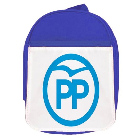 MOCHILA AZUL LOGO PARTIDO POPULAR POLITICA DERECHA escolar personalizado picnic excursión deporte