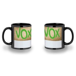 TAZA COMPLETAMENTE NEGRA LOGO PARTIDO VOX DERECHA POLITICA personalizada