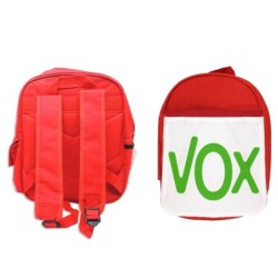 MOCHILA ROJA LOGO PARTIDO VOX DERECHA POLITICA escolar personalizado