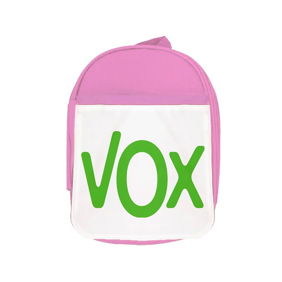 MOCHILA ROSA LOGO PARTIDO VOX DERECHA POLITICA escolar personalizado picnic excursión deporte