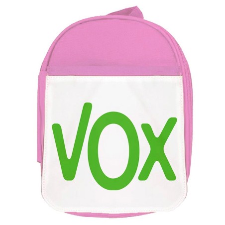 MOCHILA ROSA LOGO PARTIDO VOX DERECHA POLITICA escolar personalizado picnic excursión deporte