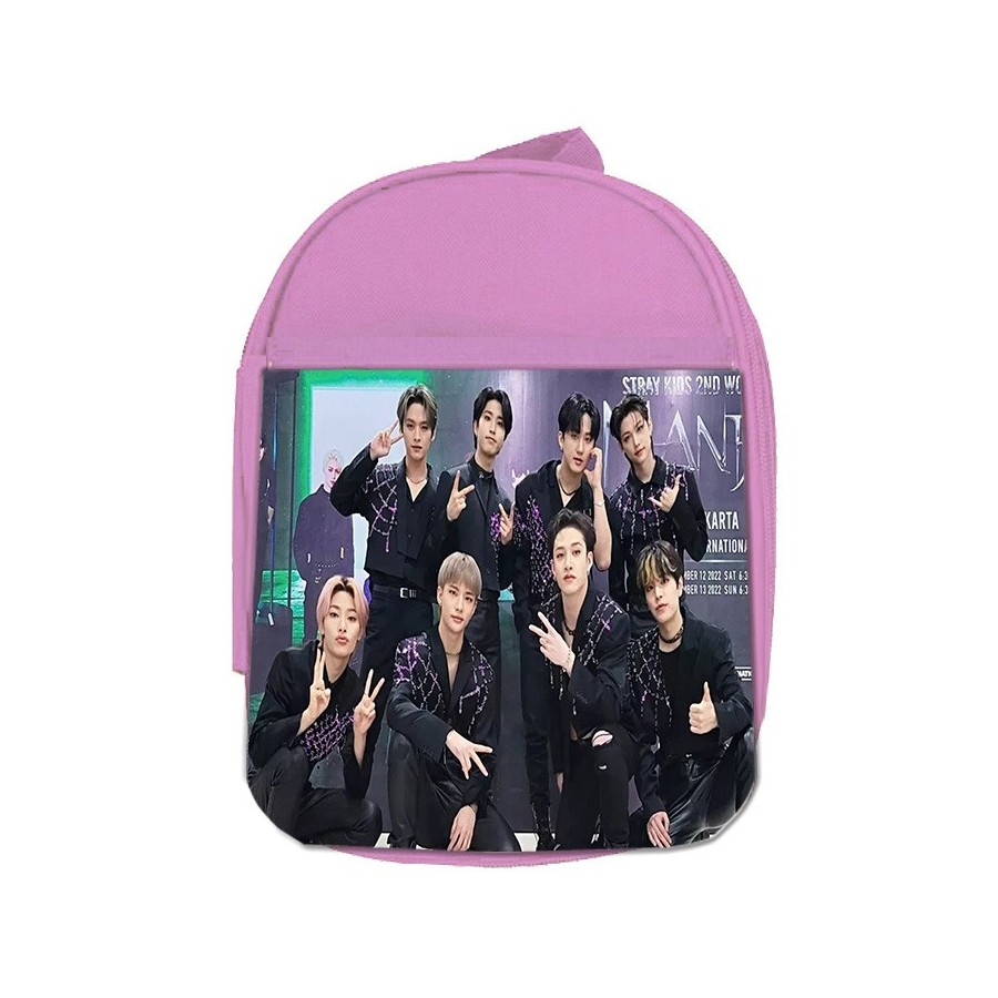 MOCHILA ROSA Stray kids Love Untold rock hip-hop deep end escolar personalizado picnic excursión deporte