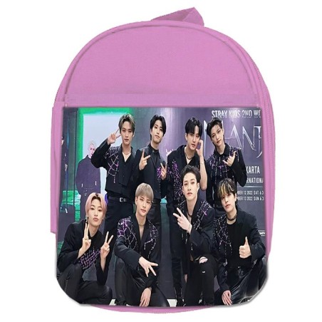 MOCHILA ROSA Stray kids Love Untold rock hip-hop deep end escolar personalizado picnic excursión deporte