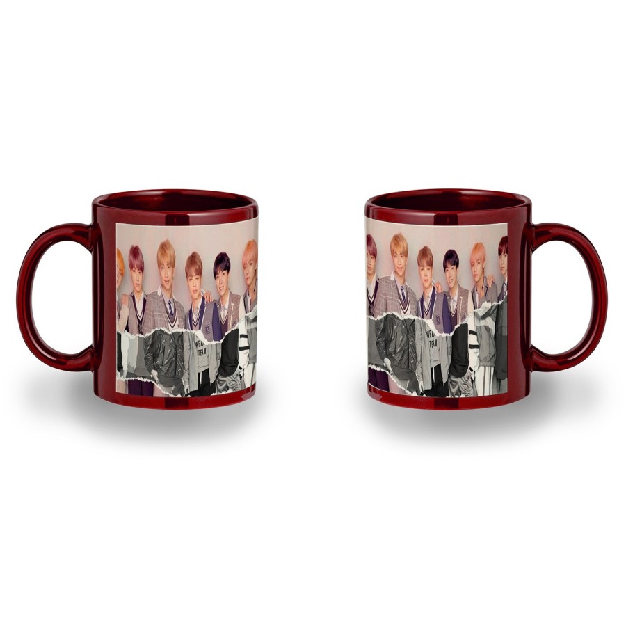 TAZA COLOR RECUADRO FAKE LOVE KOREA BTS CHICOS color mug jarra cerveza te infusión