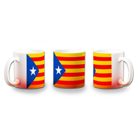 TAZA CON DEGRADADO CATALUÑA BANDERA EMBLEMA LOGO color personalizada