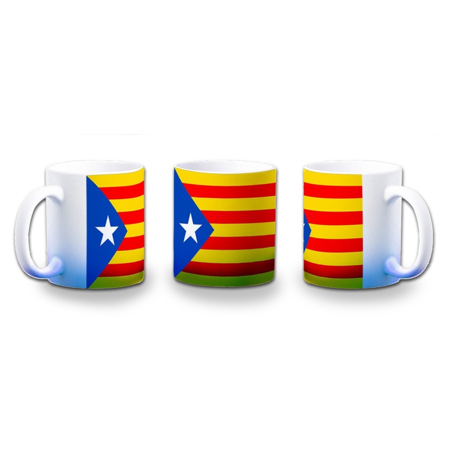 TAZA CON DEGRADADO CATALUÑA BANDERA EMBLEMA LOGO color personalizada