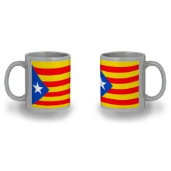 TAZA COLOR RECUADRO CATALUÑA BANDERA EMBLEMA LOGO color mug jarra cerveza te infusión